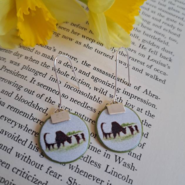 Small Cow with Calf Earrings