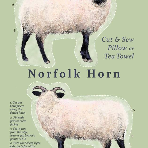 Norfolk Horn Cut and Sew Tea towel